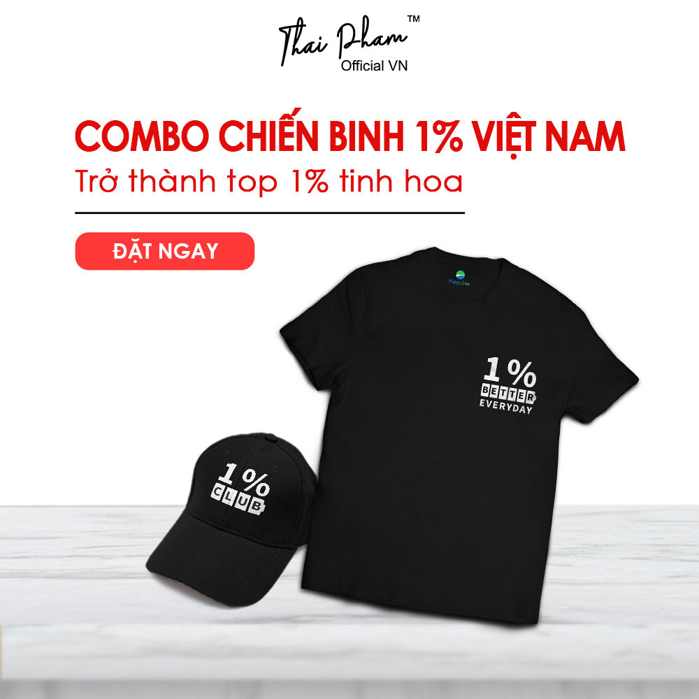Combo Chiến Binh 1% Việt Nam: Áo 1% Club & Mũ 1% Club